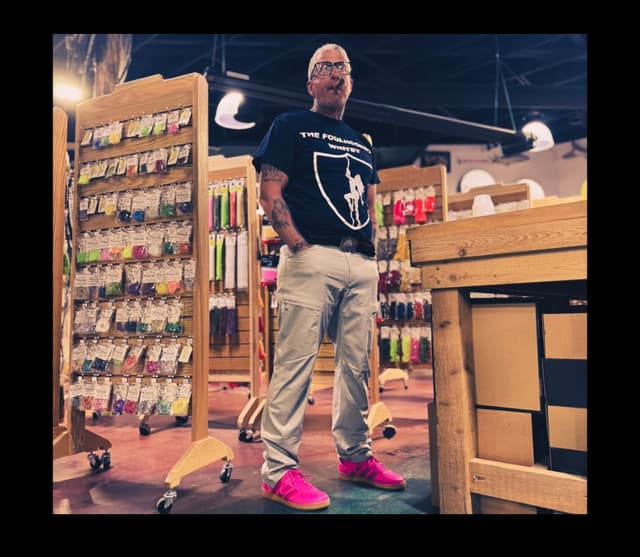 Rich with cigar and pink Adidas